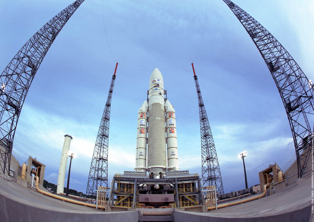 Il vettore ariane 5 in rampa. Credits: Arianespace