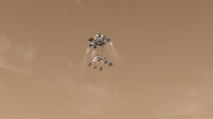 La tecnologia Sky Crane testata da Curiosity permette atterraggi più precisi (Credit: NASA)