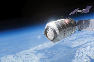 Rendering artistico di Cygnus nei pressi della ISS. (c) Orbital Sciences Corporation