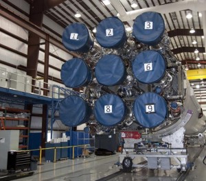 Disposizione dei motori del primo stadio del vettore Falcon9