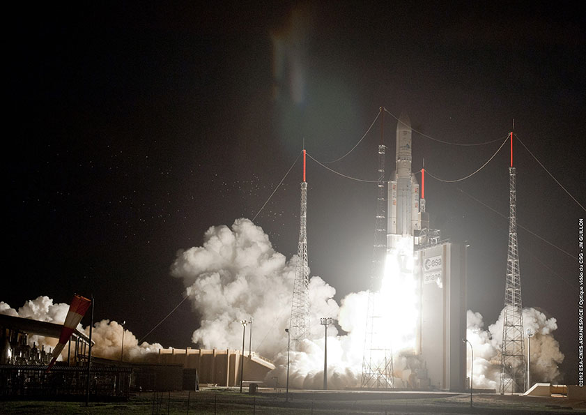 Lancio del volo Ariance 5 VA211. Fonte: Arianespace/ESA