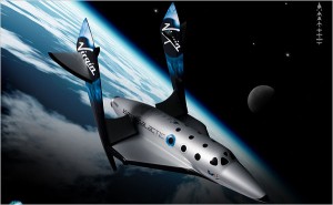 Lo SpaceShipTwo con il feathering system attivato. Credits: Virgin Galactic