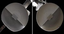 a sin. si nota la deformazione dell'antenna KURS rispetto ad una normale (C) NASA, nasaspaceflight.com