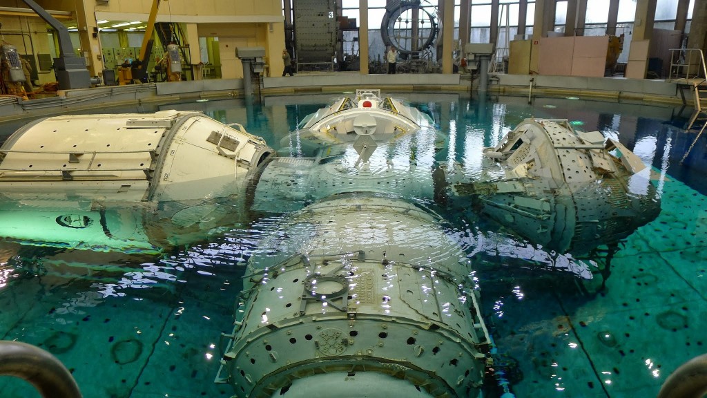 Mockup della sezione russa della ISS all'Hydrolab di Star City. Fonte: Samantha Cristoforetti
