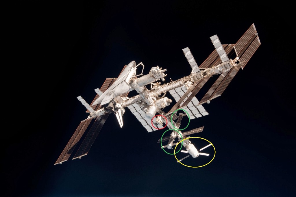 I boccaporti di attracco del segmento russo della ISS. Fonte: NASA/Samantha Cristoforetti