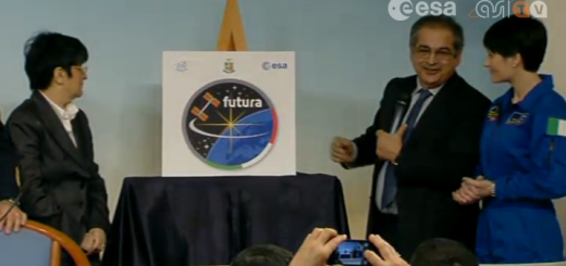 Presentazione del logo della missione Futura di Samantha Cristoforetti. Roma, 22 gennaio 2014. Fonte: ASI