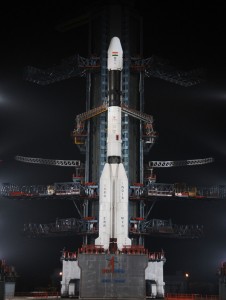 IL Razzo GLSV-D5 con il satellite GSAT14 pronto per il lancio. Credit: ISRO.
