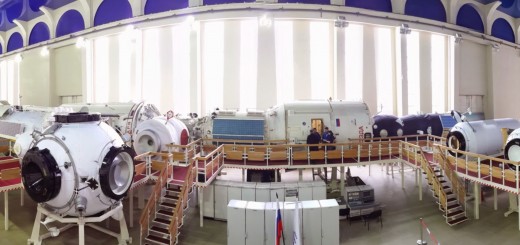 Mockup dei moduli del segmento russo della ISS a Star City. Fonte: Samantha Cristoforetti