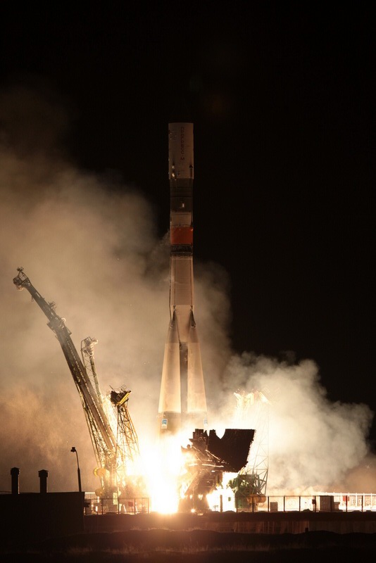 Il lancio del vettore Sojuz con la capsula Progress M-22M. Credit: Roscosmos,