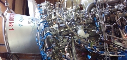 Il motore MIRA sul banco di prova. Credits: ASI