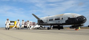 The X-37B Orbital Test Vehicle mission 3 (OTV-3), the Air Force's unmanned, reusable space plane, landed at Vandenberg Air Force Base at 9:24 a.m. Oct. 17, 2014. The OTV-3 conducted on-orbit experiments for 674 days during its mission, extending the total number of days spent on-orbit for the OTV program to 1367 days. The X-37B is the newest and most advanced re-entry spacecraft. Managed by the Air Force Rapid Capabilities Office, the X-37B program performs risk reduction, experimentation and concept of operations development for reusable space vehicle technologies. (Photo credit: Boeing)