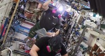 Barry Wilmore e Terry Virts poco dopo l'ingresso nel segmento USOS della ISS nella serata dell'emergenza del 14 gennaio 2015. Credit: NASA TV