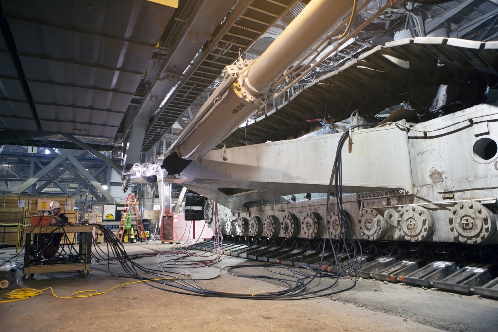 Il CT-2 nel 2014 durante le modifiche per il suo nuovo utilizzo nel programma SLS. Credit: NASA