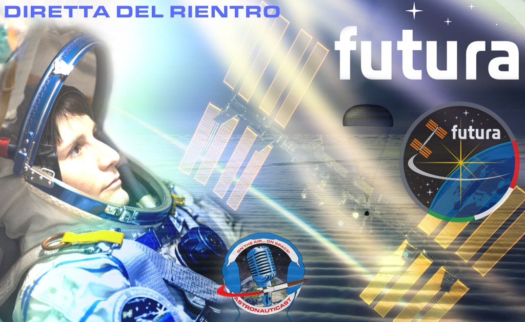 Copertina della diretta AstronautiCAST del ritorno di Futura. Credit: Riccardo Rossi