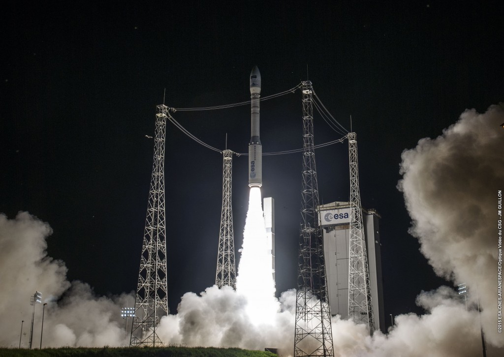 Il lancio di Sentinel-2A. Credit: Arianespace
