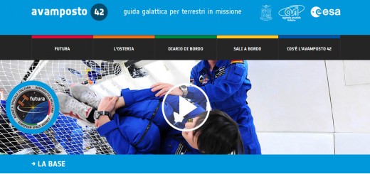 La home page del sito Avamposto 42 della missione Futura. Credit: ASI/ESA/AMI
