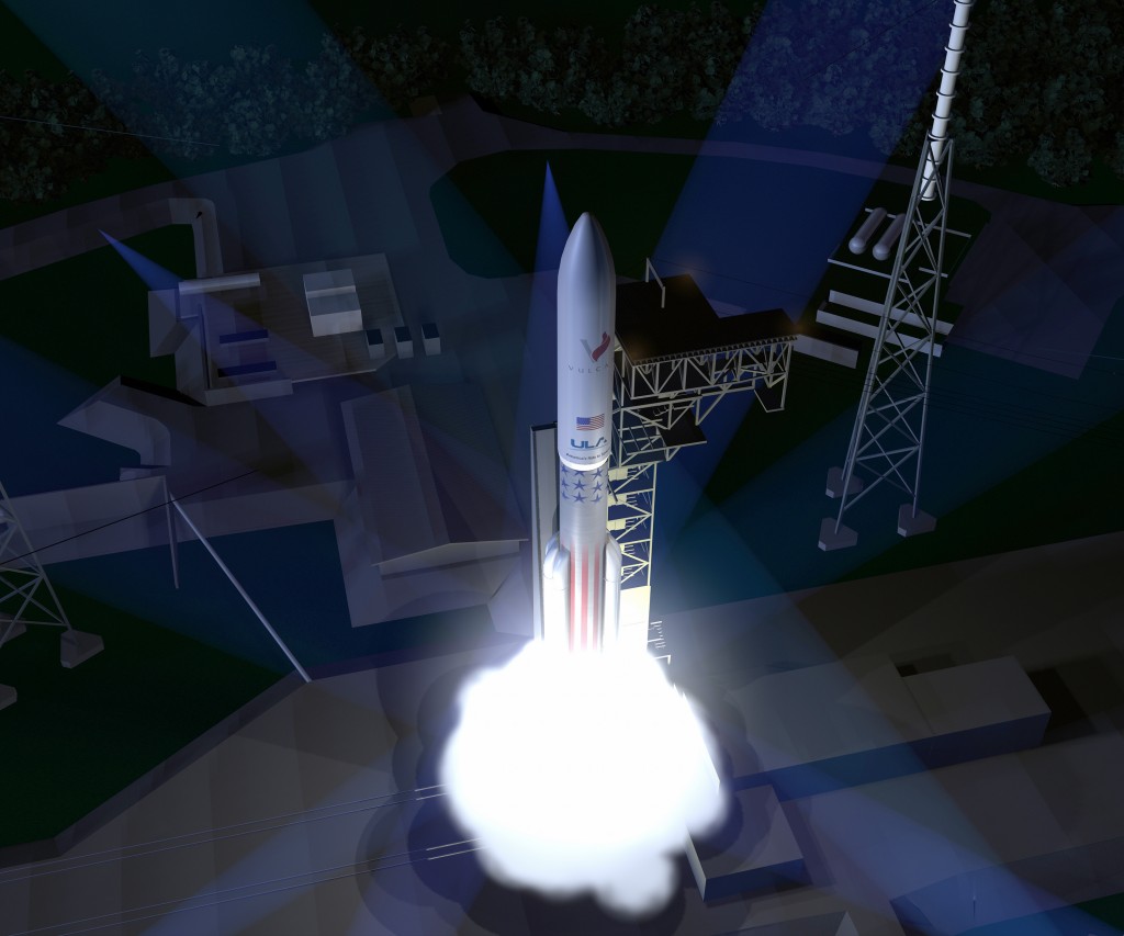 Un rendering del liftoff del nuovo vettore Vulcan di ULA (C) ULA.