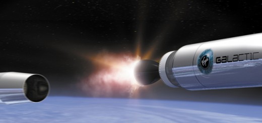 Il sistema LauncherOne di Virgin Galactic in fase di stagig. Credits: Virgin Galactic