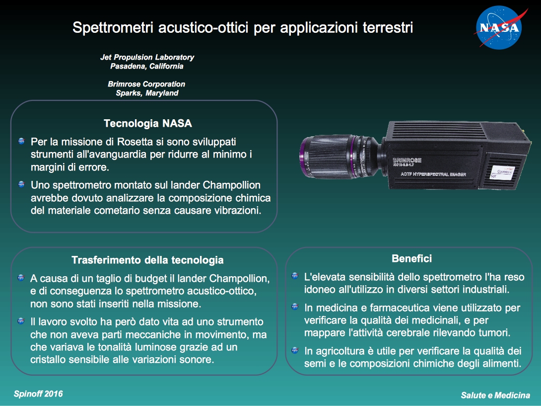 Spettrometri acustico-ottici, dalle comete all'agricoltura © NASA / Veronica Remondini