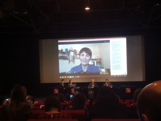 Samantha Cristoforetti via Skype alla Casa del Cinema di Roma il 16.02.2016 © Veronica Remondini