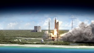 Rendering del lancio si SLS Credits: NASA