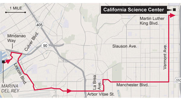 Il tragitto sulle strade di Los Angeles