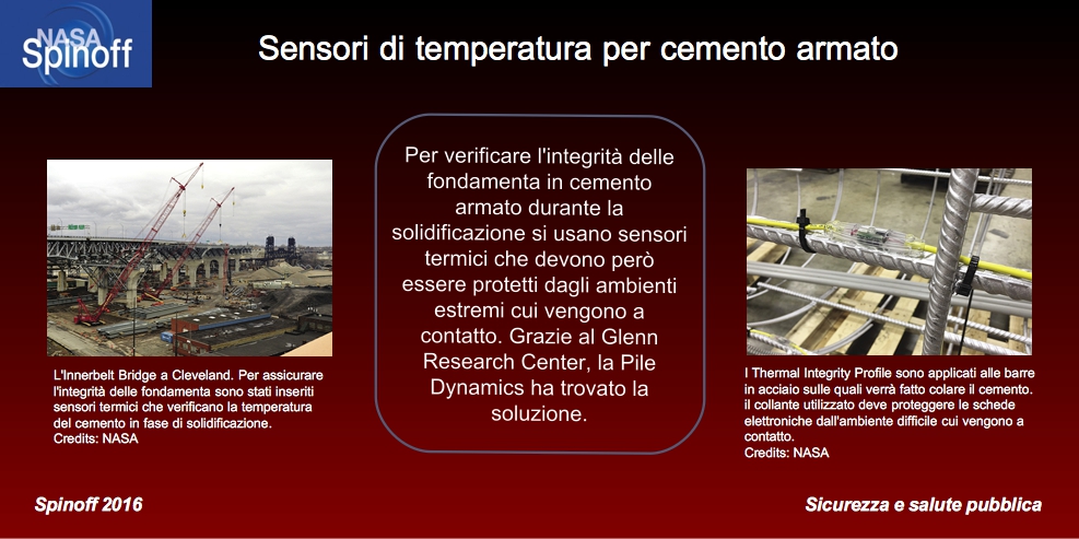 Sensori termici per cemento armato © NASA / Veronica Remondini