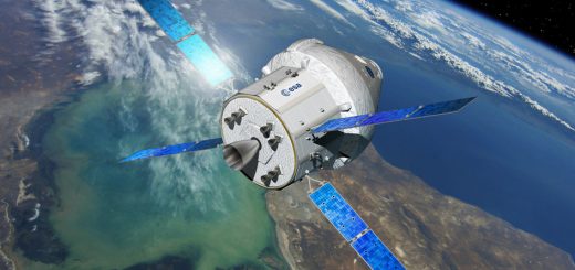 Un'mmagine artistica della capsula Orion con l'European Service Module (C) ESA/NASA.