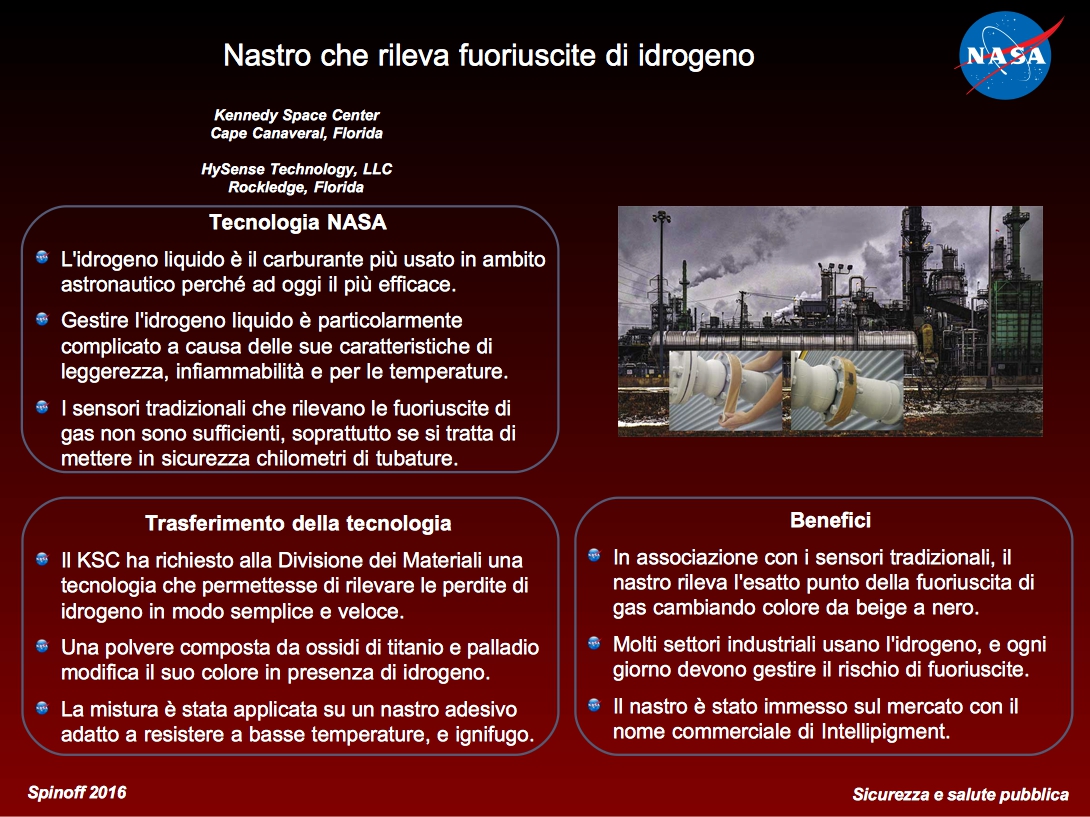 Sfondo rosso con i punti chiave dell'articolo. A destra l'immagine del nastro con industrie sullo sfondo.