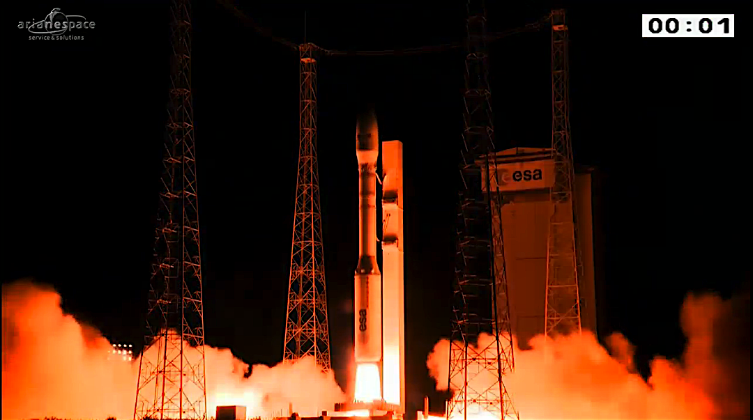 Il decollo del razzo Vega nella missione VV07. Credits: ESA