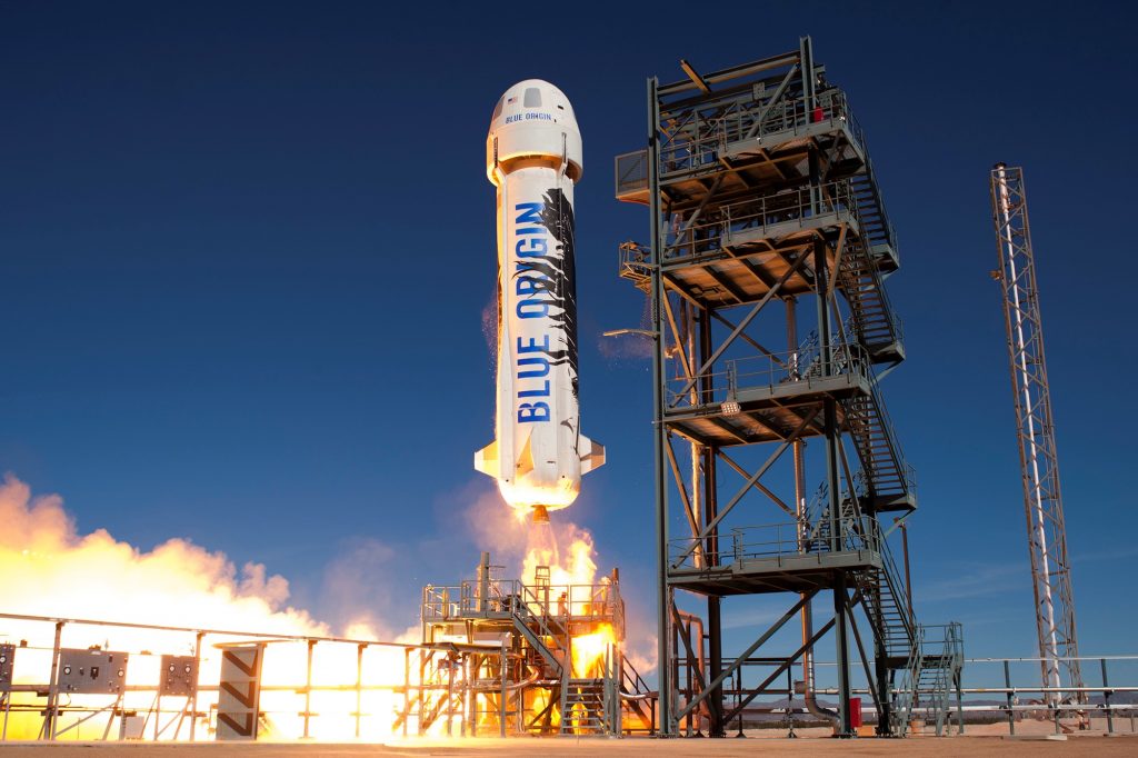 Decollo del New Shepard (Credit: Blue Origin)