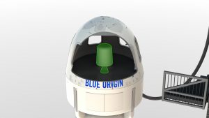 Posizione del motore di fuga all'interno della capsula del New Shepard (Credit: Blue Origin)