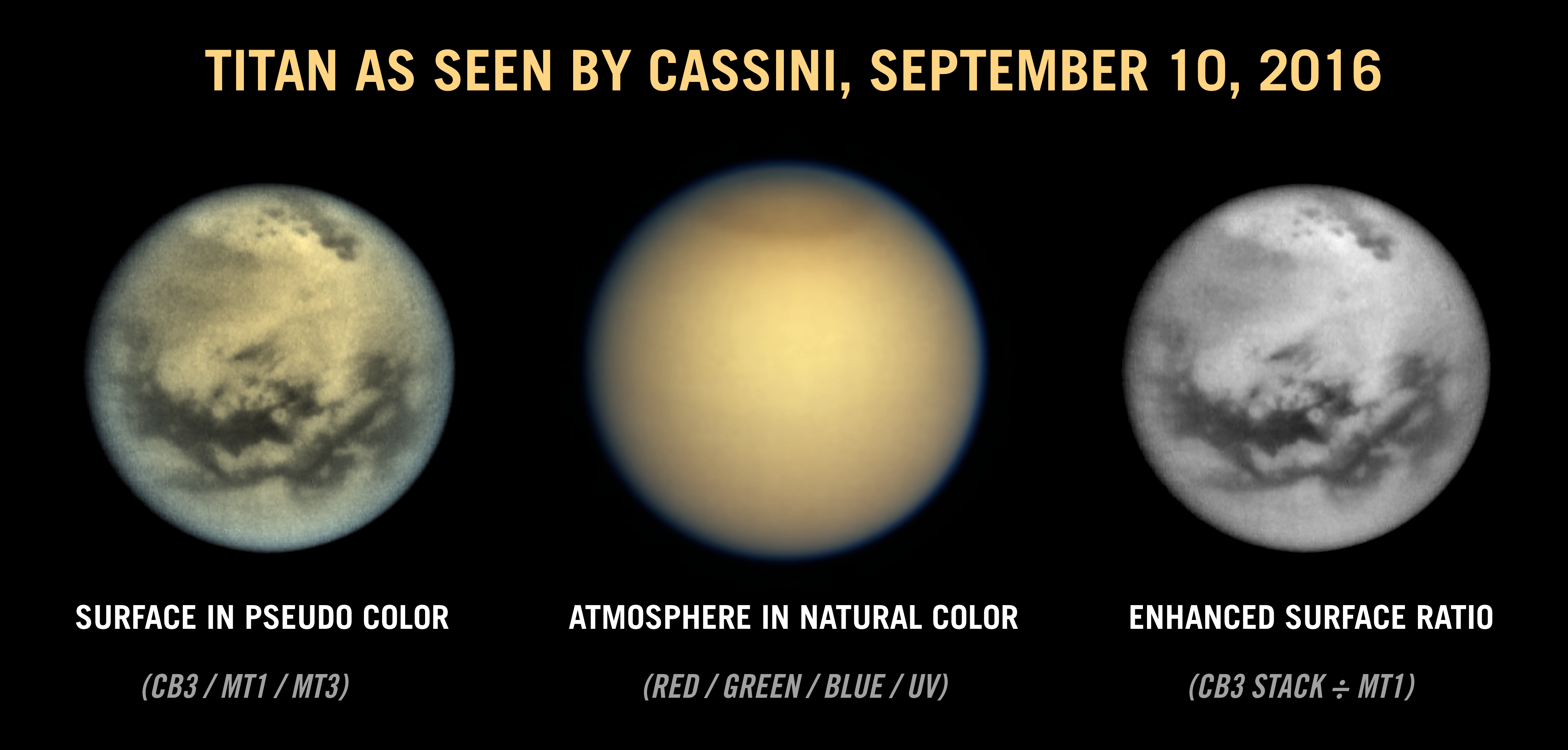 Una vista quasi globale di Titano. Credit: NASA/JPL/SSI/Ian Regan