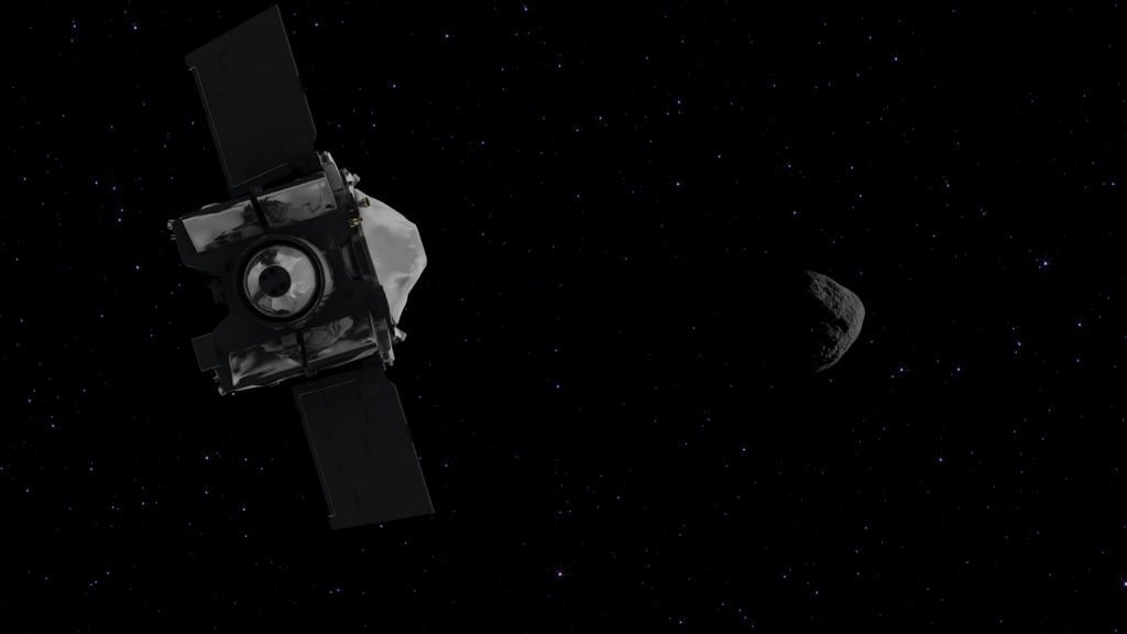 Rappresentazione artistica della sonda OSIRIS-REx. Credit: NASA