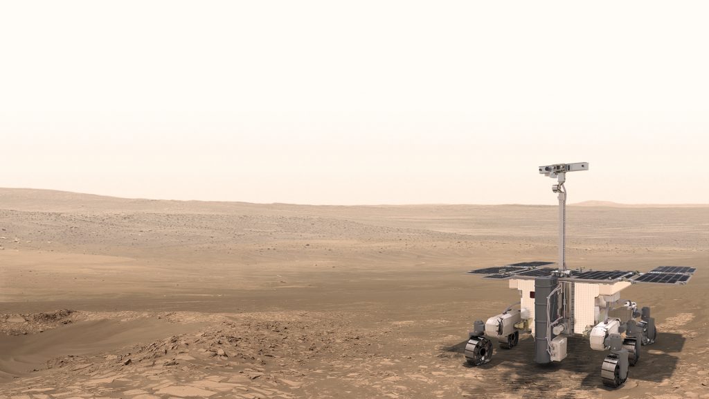 Immagine artistica del rover Rosalind Franklin. Crediti: ESA